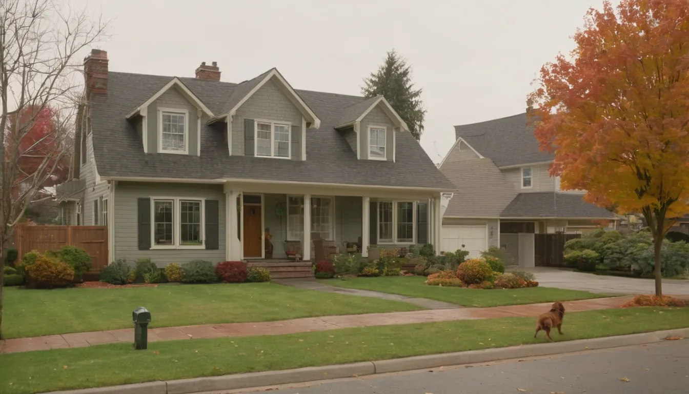A frame house in Cedar Lake with a tidy front porch in autumn